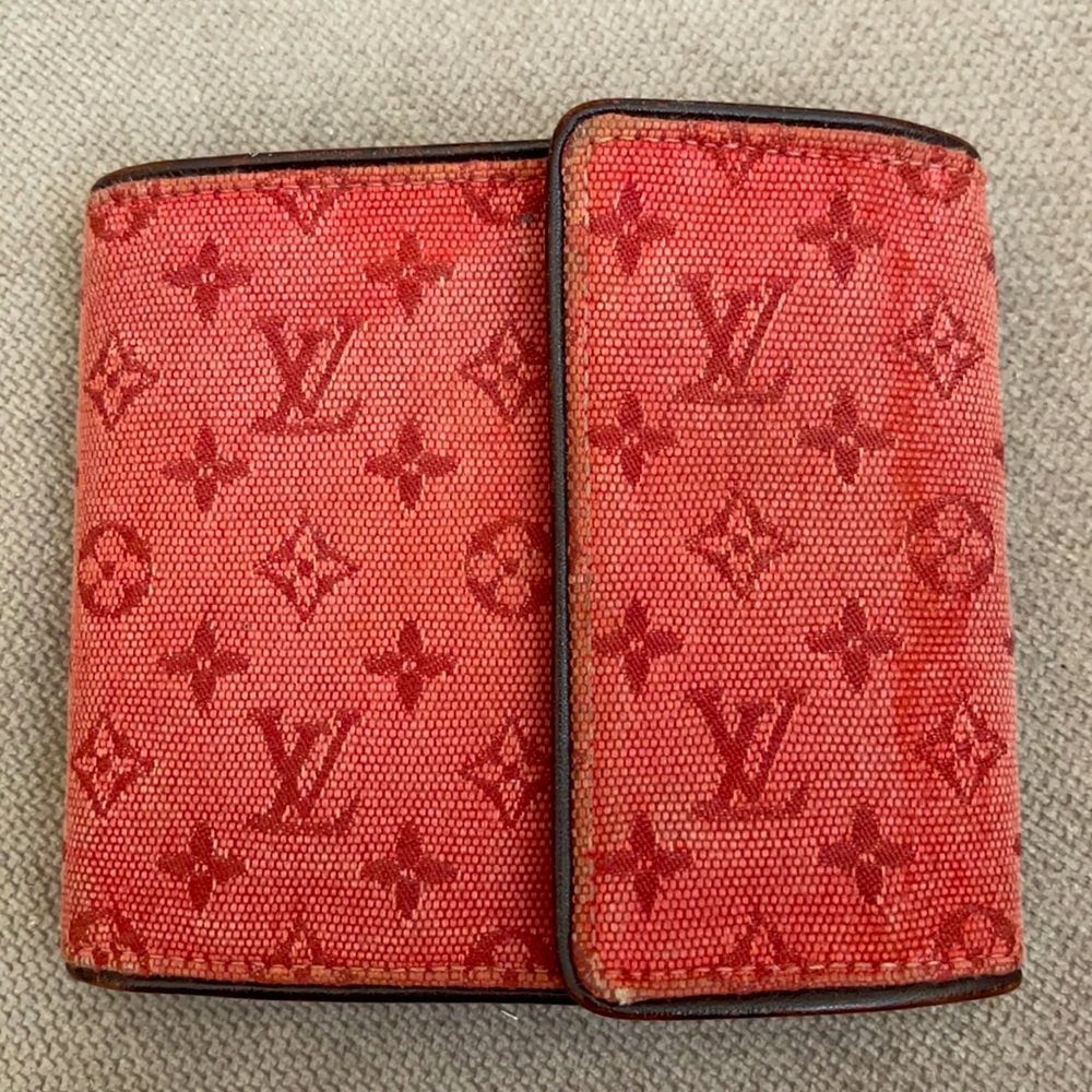 Auth Louis Vuitton Wallet Denim Idylle Mini Lin